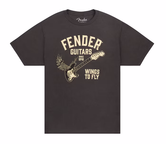Fender Wings To Fly T-Shirt Vintage Black L - Tričko
