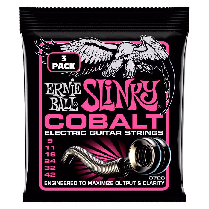Ernie Ball 3723 Cobalt Super Slinky 3-Pack - Struny na elektrickú gitaru