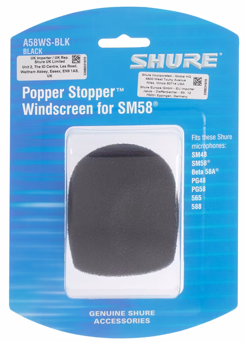 Shure A58WS-BLK - Protiveterný mikrofónny kryt