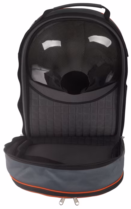 Marcus Bonna MB Backpack Bag, Black/Grey Nylon, Orange Piping, Bell Protector  - Puzdro pre lesný roh