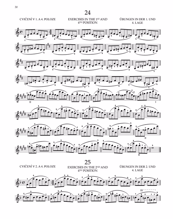 KN Otakar Ševčík - Škola houslové techniky op. 1 sešit 2, 2.-7. poloha - Škola hry na husliach