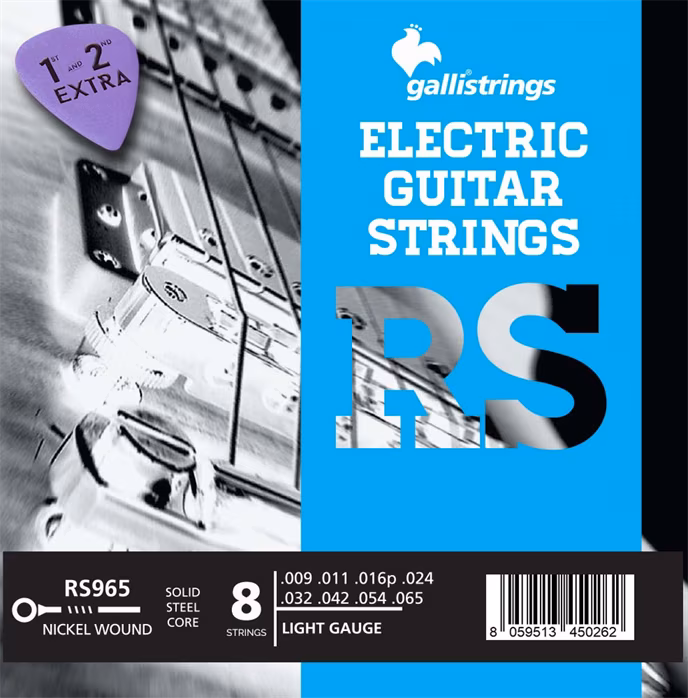 Galli RS965 Nickel 8-String Light - Struny na osemstrunovú elektrickú gitaru