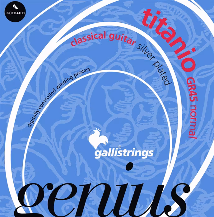 Galli GR45 Genius Titanio Normal  - Nylonové struny na klasickú gitaru