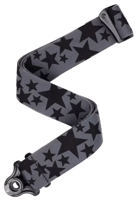 D'Addario Auto Lock Guitar Strap Skater Stars - Gitarový popruh