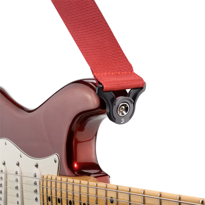 D'Addario Auto Lock Polypro Guitar Strap Red - Gitarový popruh