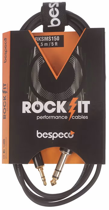 Bespeco ROCKIT Stereo Cable Jack 3,5 TRS - Jack TRS 1,5 m - Spájací kábel