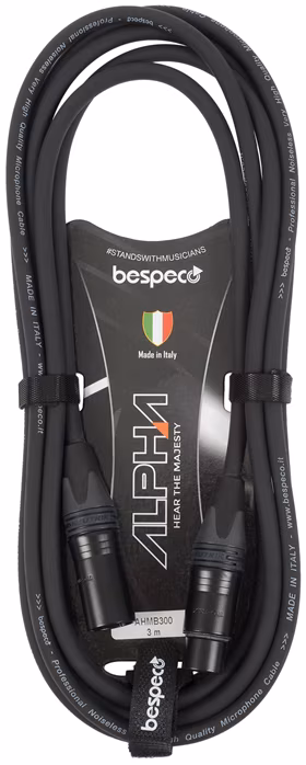 Bespeco Alpha Microphone Cable Neutrik  XLR M - XLR F 3 m - Mikrofónny kábel