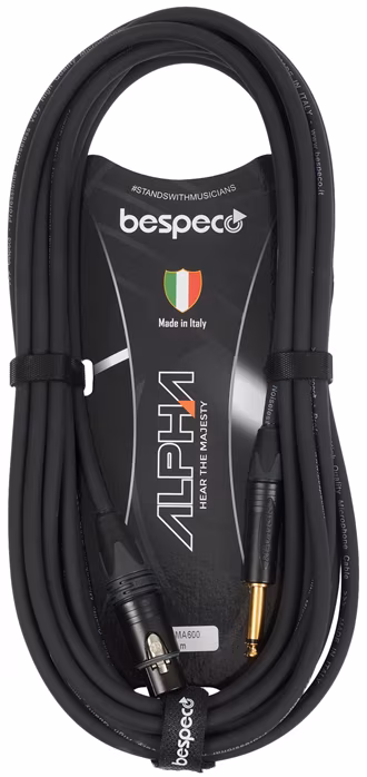 Bespeco Alpha Microphone Cable Neutrik XLR F - Jack 6 m  - Mikrofónny kábel
