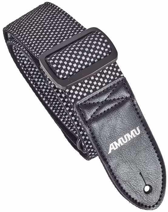 Amumu Grid Design Strap Black & White - Gitarový popruh