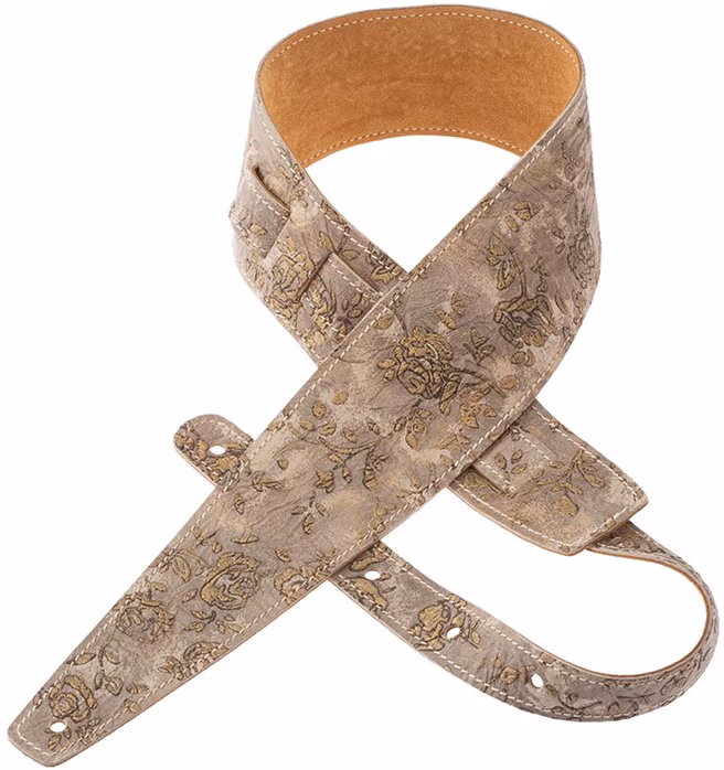 Magrabò Holes HS Embossed Golden Rose 8 cm - Gitarový popruh