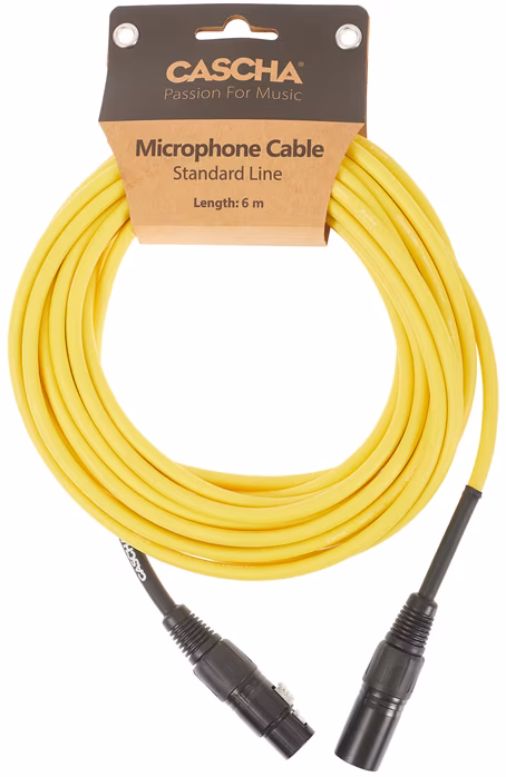 Cascha Standard Line Mic Cable Yellow 6m - Mikrofónny kábel