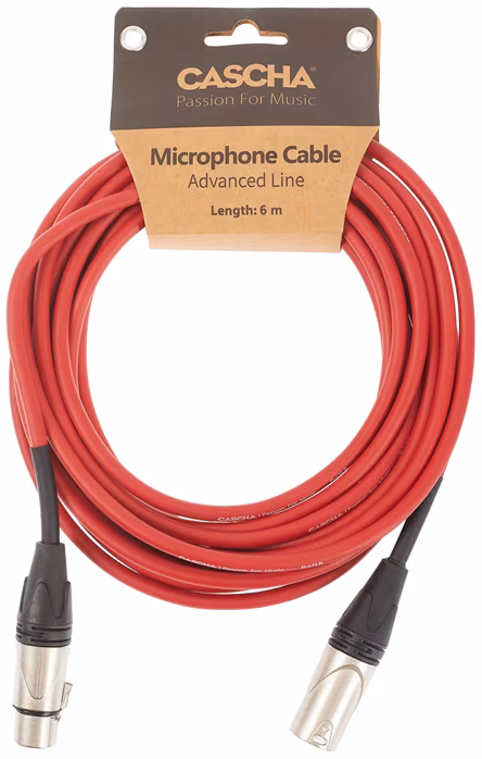 Cascha Advanced Line Mic Cable Red 6m - Mikrofónny kábel