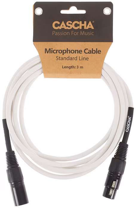Cascha Standard Line Mic Cable White 3m - Mikrofónny kábel