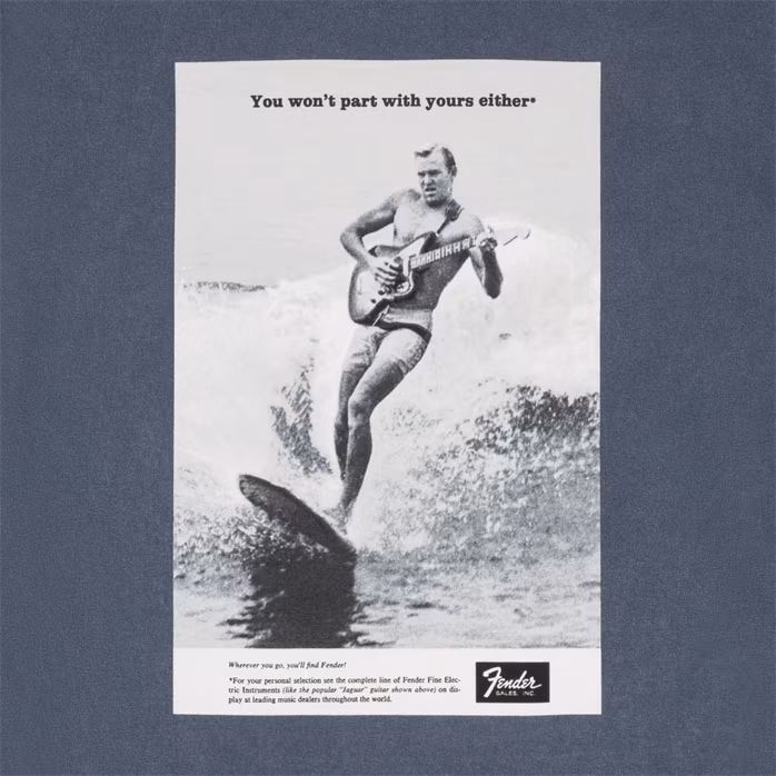 Fender Vintage Ad Surfer Tee, Ocean, L - Tričko