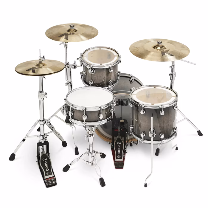 DWe 4-Piece Candy Black Burst Over Curly Maple Exotic Kit - Elektroakustická bicia súprava