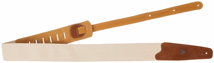 Perri's Leathers 7678 2.5” Doubled Cotton Webbing with Suede Ends Brown - Gitarový popruh