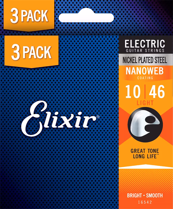Elixir Nanoweb Light 3-Pack - Struny na elektrickú gitaru