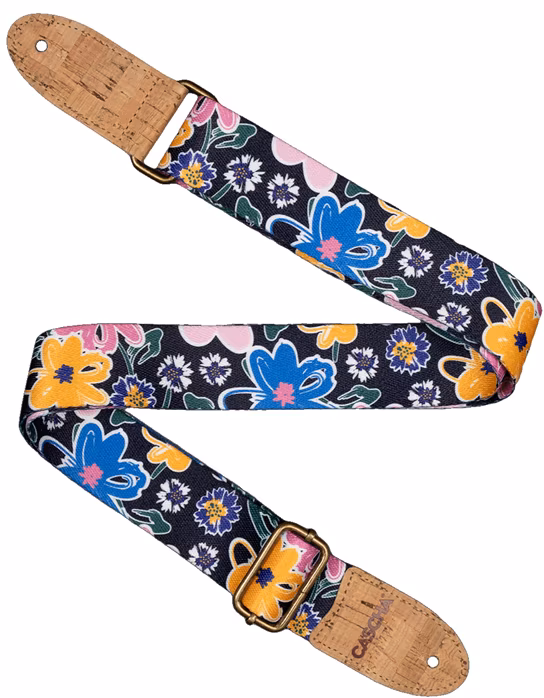 Cascha CUS-VC5 Ukulele Strap Vegan Cork Floral Sketch - Popruh na ukulele