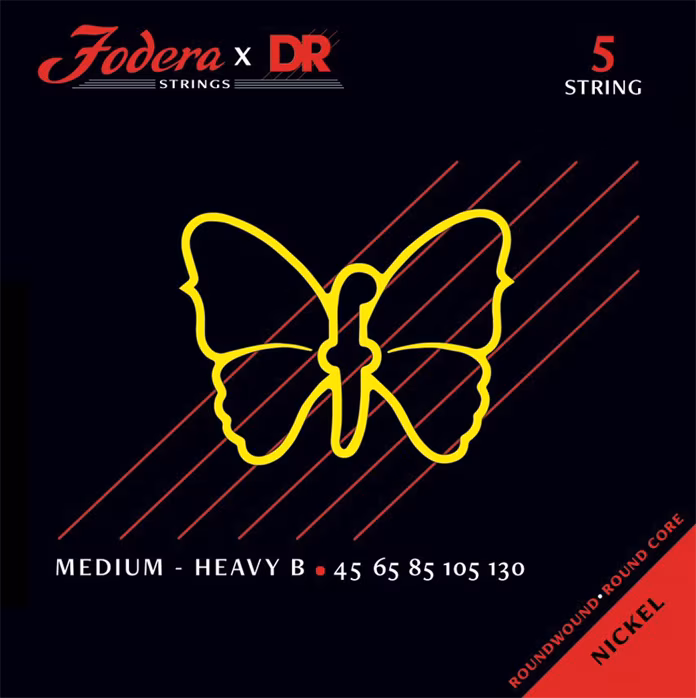 DR Strings Fodera Stainless Steel 5 Medium (Heavy B) 45130 - Struny na basgitaru