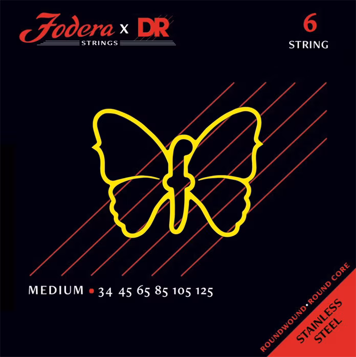 DR Strings Fodera Stainless Steel 6 Medium 34125 - Struny na basgitaru
