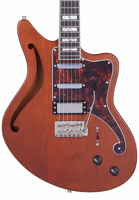 D'Angelico Deluxe Bedford SH Matte Walnut - Semiakustická gitara