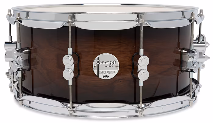 PDP 14" x 6,5" Concept Maple Exotic Walnut to Charcoal Snare Drum - Snare bubienok
