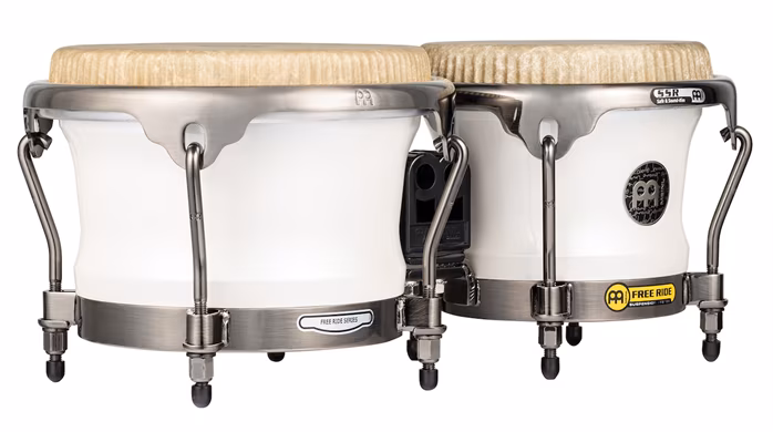 Meinl Artist Series Bongo Roberto Serrano, REMO® Fiberskyn Heads - 7" & 8 1/2" Pearl White - Bongá