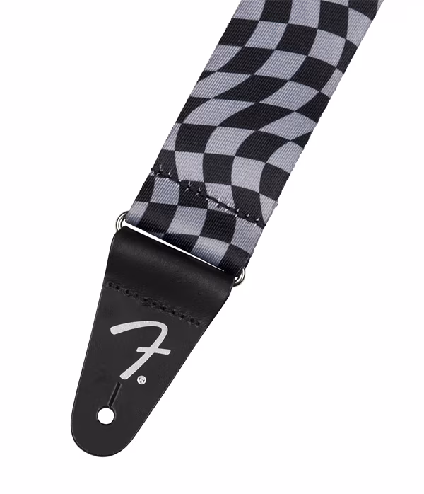 Fender Wavy Checkerboard Polyester Strap Gray - Gitarový popruh