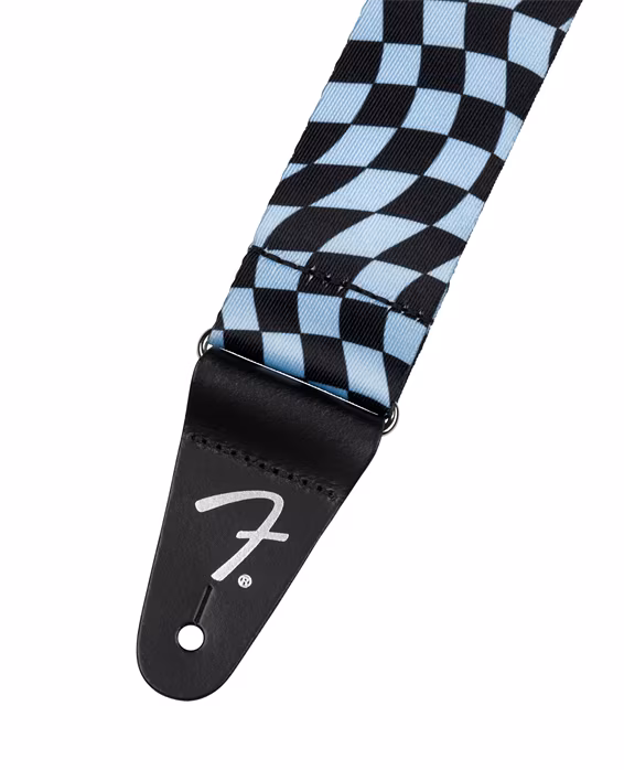 Fender Wavy Checkerboard Polyester Strap Blue - Gitarový popruh