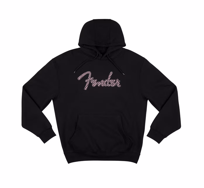 Fender Spaghetti Logo Wavy Checker Hoodie Pink L - Mikina