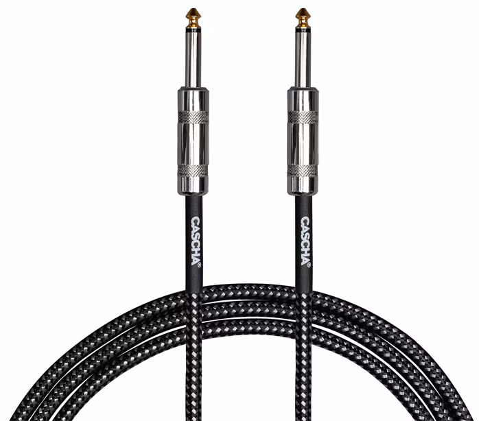 Cascha Standard Line Guitar Cable Straight Black Tweed 9m     - Nástrojový kábel