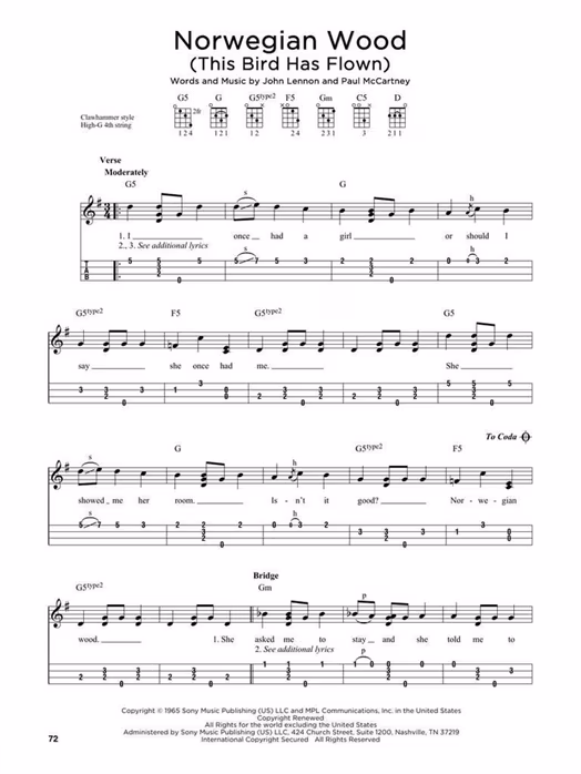 MS First 50 Songs You Should Clawhammer Strum - Noty pre ukulele
