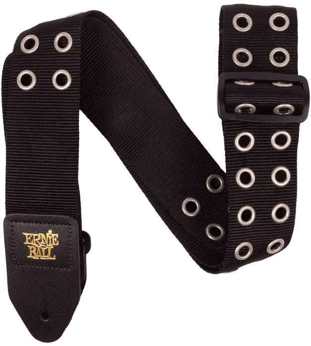 Ernie Ball Premium Strap Hole Lotta Metal Silver - Gitarový popruh