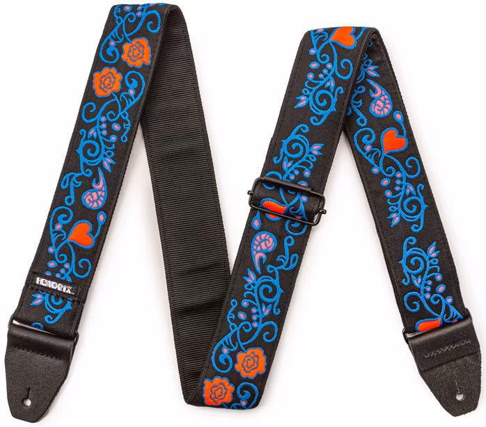 Dunlop Jimi Hendrix Blacklight Monterey Blue Strap - Gitarový popruh