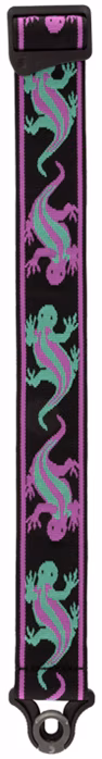 D'Addario Auto Lock Vintage Green/Violet Lizards - Gitarový popruh