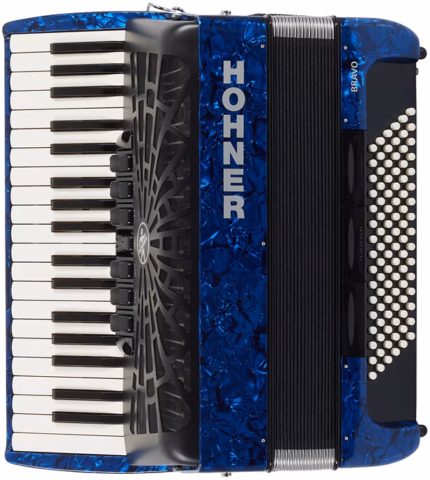 Hohner Bravo III 96 dark blue Silent Key - Klávesový akordeón