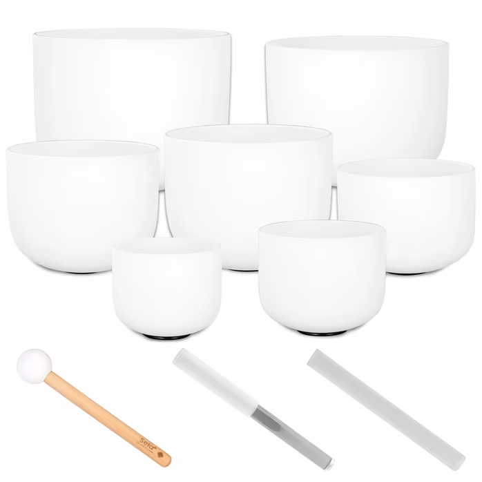 Sela Crystal Singing Bowl Set Frosted - 440 Hz (rozbalené) - Tibetská spievajúca miska