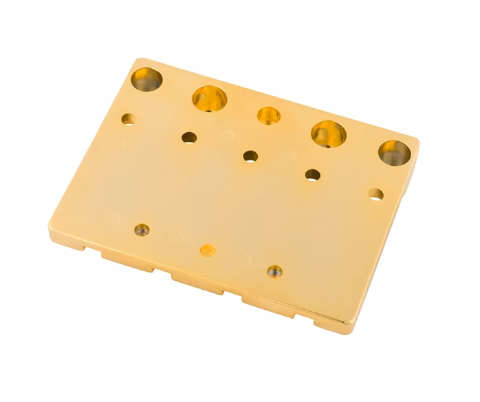 Fender HiMass Bass Bridge Zinc Saddles Gold - Kobylka