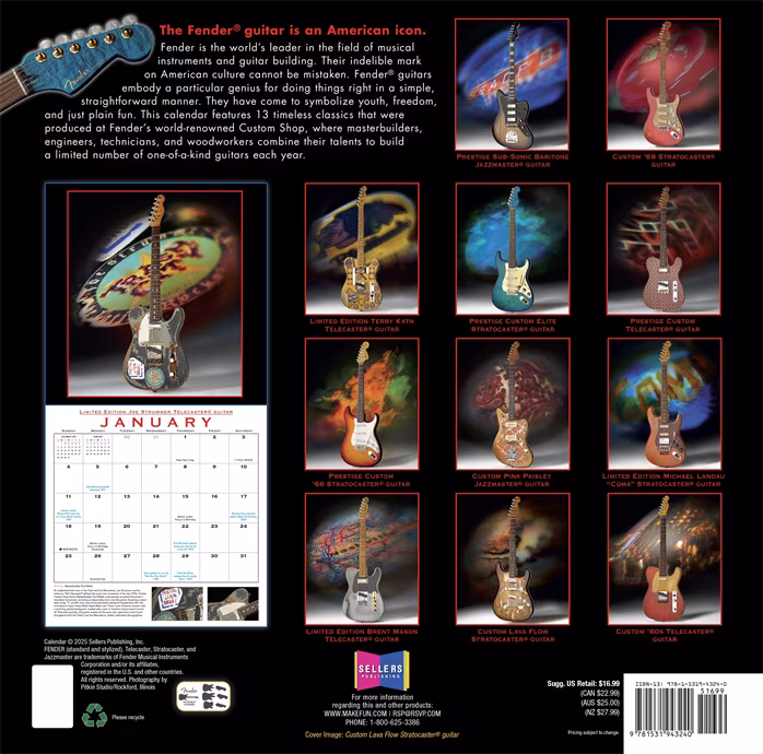 Fender 2026 Custom Shop Calendar - Darčekový predmet