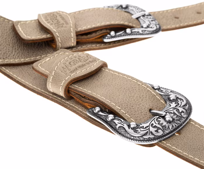 Magrabò Twin Buckle TS Aged Granito / Sun Silver Buckle 7 cm - Gitarový popruh