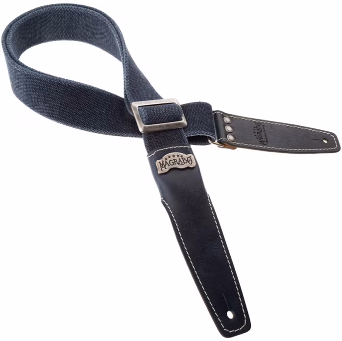 Magrabò Stripe SS Cotton Washed Blue / Aged Blue 5 cm - Gitarový popruh