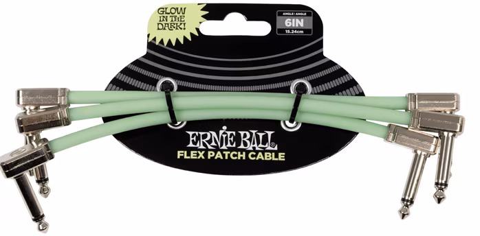 Ernie Ball Flex Patch Cable 6in - Glow in Dark - 3 Pack - Spájací kábel