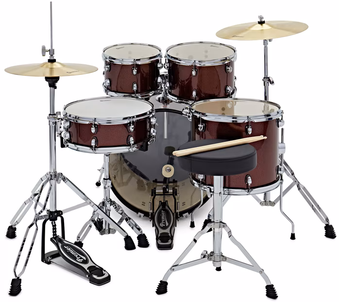 Premier Revolution 20" 5pc Drum Kit Red Sparkle - Súprava bicích