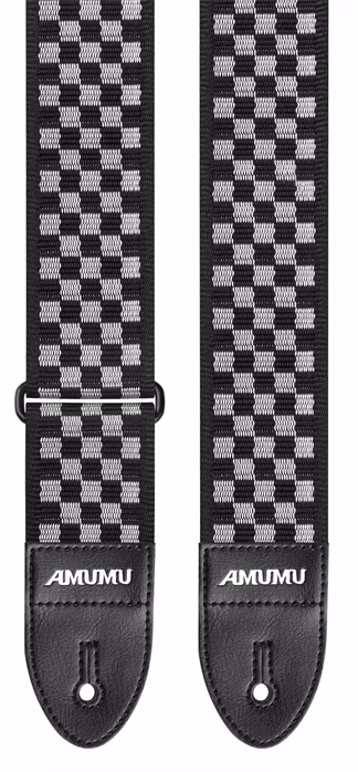 Amumu Checkergrid Black & White - Gitarový popruh