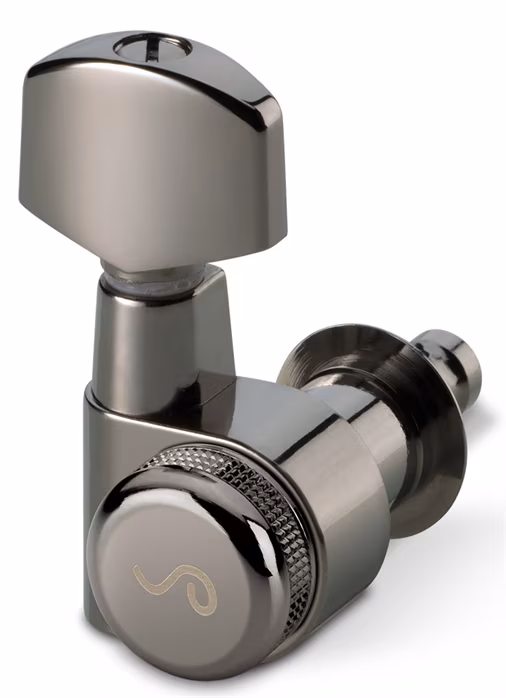 Schaller M6 Pin 6 left Ruthenium Locking Staggered 19,5 + 21,0 - Gitarová mechanika