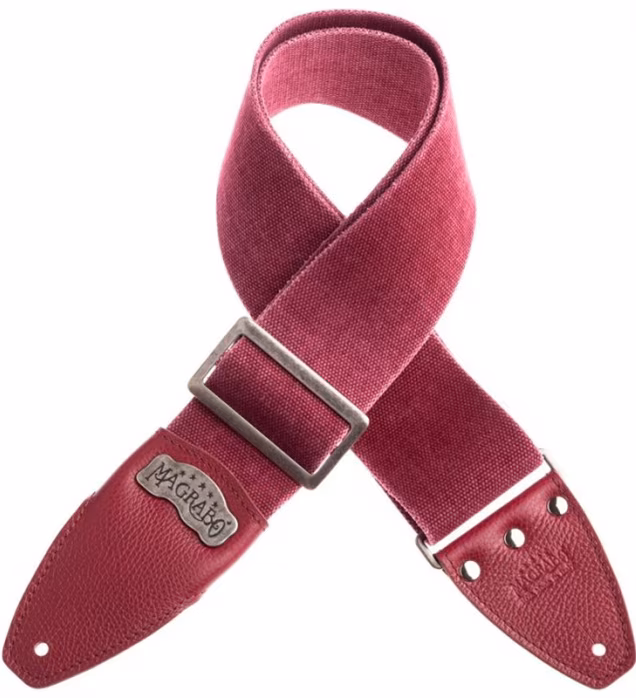 Magrabò Stripe SS Cotton Washed Bordeaux / Bordeaux 8 cm - Gitarový popruh