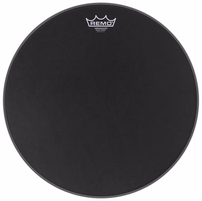 Remo 16" Ambassador Black Suede - Blana na tomy