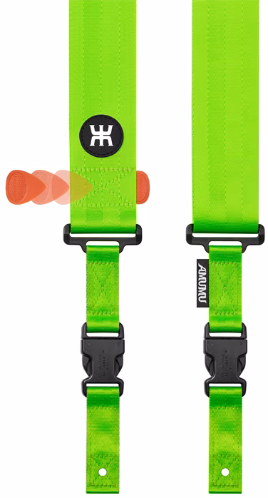 Amumu SNAPLOCK PRO Neon Green - Gitarový popruh