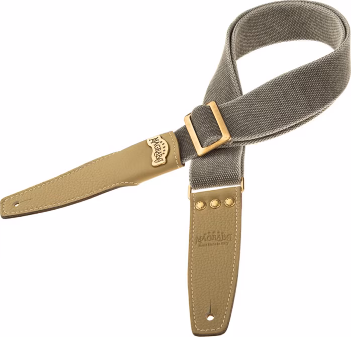 Magrabò Stripe SS Cotton Washed Grey / Pistachio 5 cm - Gitarový popruh