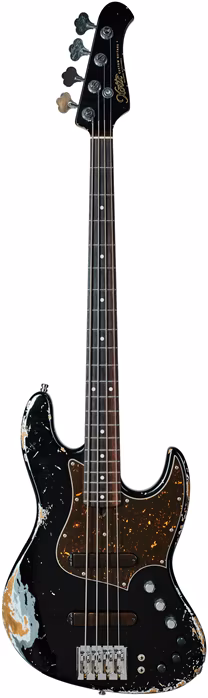 Xotic 2021 XJ-1T Black over Ice Blue Metallic Heavy Aged - Elektrická basgitara